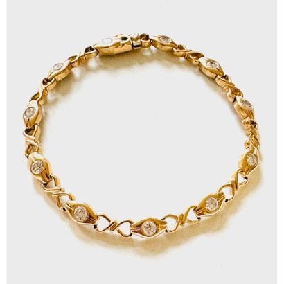 BRACELET in yellow gold 585°/°° set with...