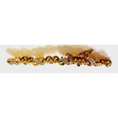 BRACELET in yellow gold 750°/°° with diamond-set...