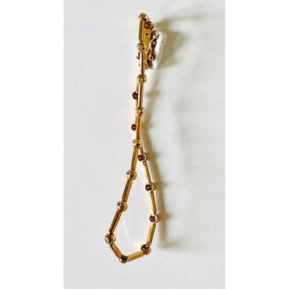 BRACELET with baguette links set with small...