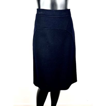 CELINE. Skirt in black wool and cashmere....