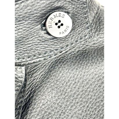 HERMES Paris. Black decerf leather jacket....