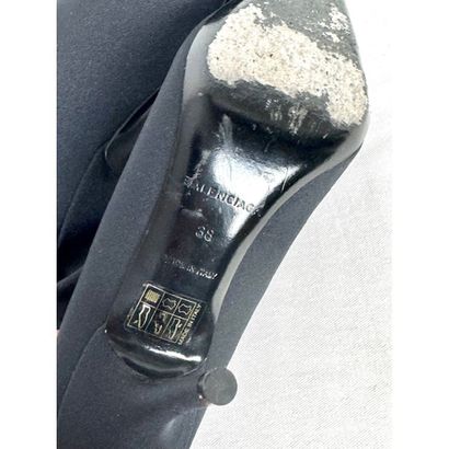 BALENCIAGA. Black stretch fabric thigh-high...