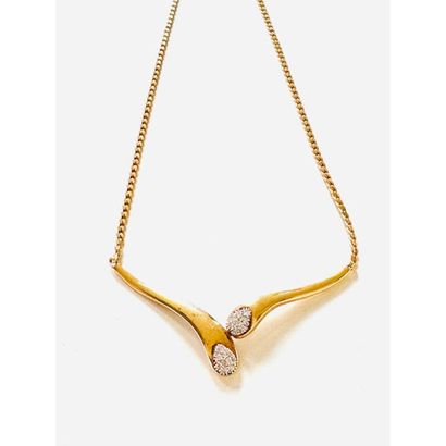 NECKLACE in braided yellow gold 750°/°° with...