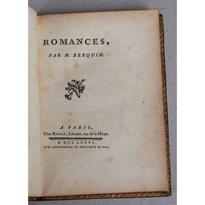 Berquin, romances, P., Chez Ruault, 1776,...