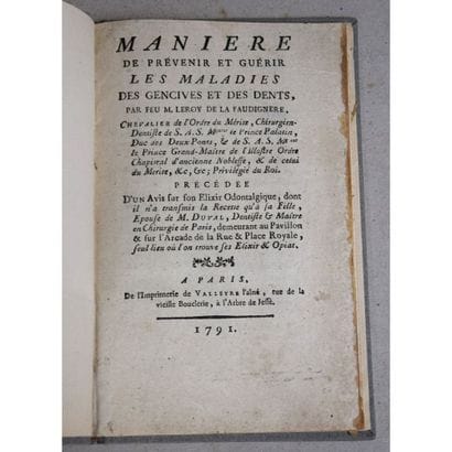(Stomatologie) Leroy de La Faudignere, manière...