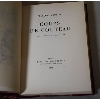François Mauriac, coups de couteau, frontispice...