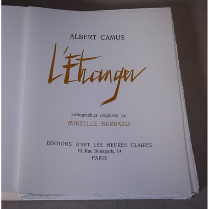 Albert Camus, l’étranger, lithographies originales...