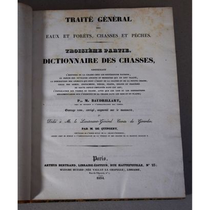 (Chasse) Baudrillart, traité général des...