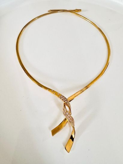Tubular necklace in yellow gold 750°/°° with...