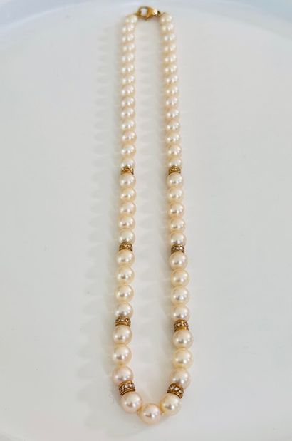 NECKLACE 1 strand of choker cultured pearls...