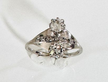 Toi et Moi RING in white gold 750°/°° set...