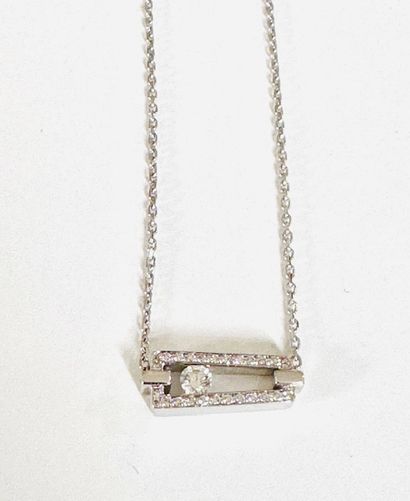 COLLAR in white gold 750°/°° set with a geometrical...