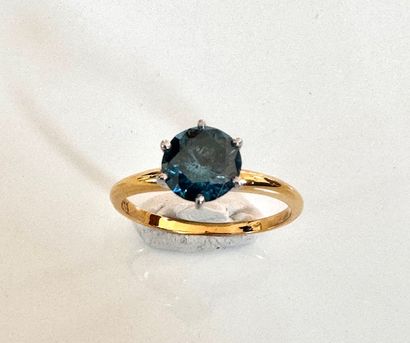 BAGUE 2 ors 585°/°° ornée d’un diamant rond...