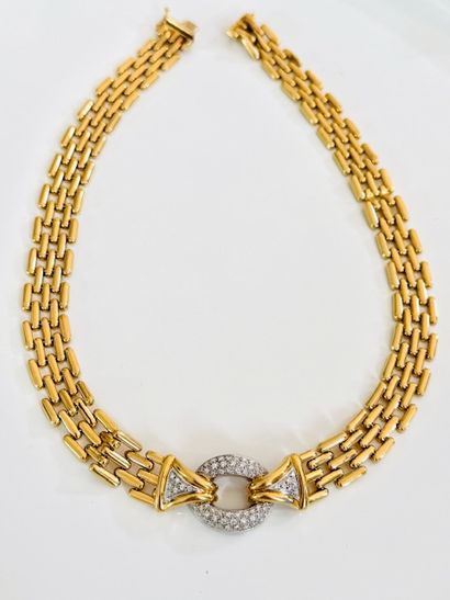 COLLIER ras de cou en or jaune 750°/°° maillon...
