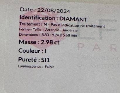 2cts98 old cut diamond with LFG (I-SI2) old...