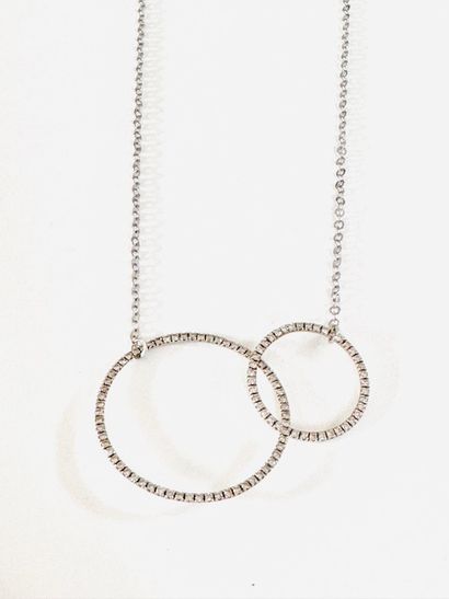 COLLAR in white gold 750°/°° with 2 interlaced...