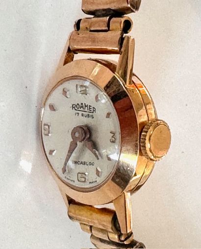 ROAMER. Montre de dame en or jaune 750°/°°....