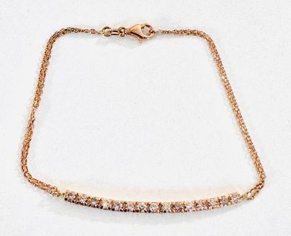 BRACELET double chain in 585°/°° rose gold...