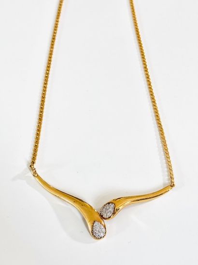 NECKLACE in yellow gold 750°/°° plaited mesh...