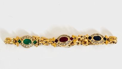 BRACELET in yellow gold 750°/°° grain de...