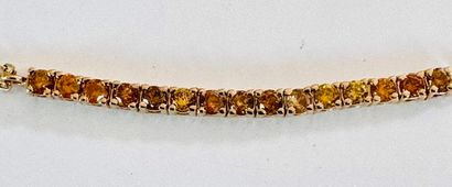 BRACELET double chain in 585°/°° yellow gold...