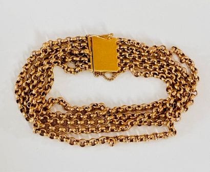 5-row jaseron mesh BRACELET in yellow gold...