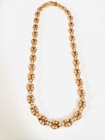 COLLAR in yellow gold 750°/°° oval link set...