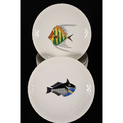 GIEN. SERVICE DE TABLE A POISSON modèle «Baie...