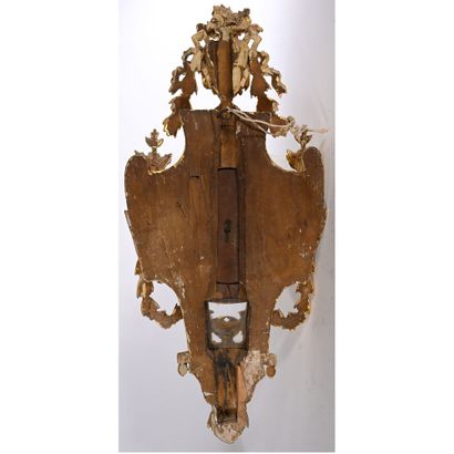 GRAND BAROMETRE LOUIS XVI en bois doré et...