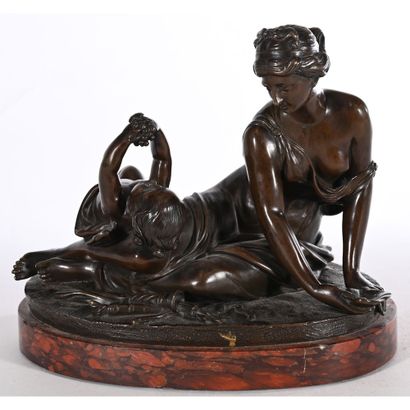 ANONYME XIXè. «Allégorie bacchanale, femme...