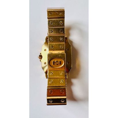 CARTIER. Watch in yellow gold 750°/°° Santos...