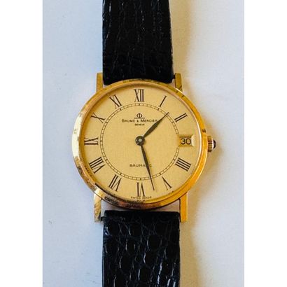 BAUME ET MERCIER. Watch in yellow gold 750°/°°...