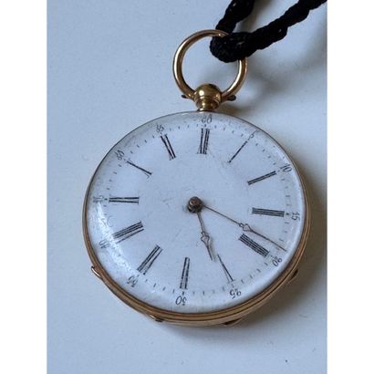 Yellow gold cylinder GOUSSET WATCH with 8...