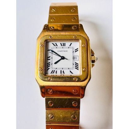 CARTIER. Watch in yellow gold 750°/°° Santos...