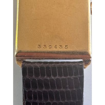 NO MARK. Rectangular watch in yellow gold...