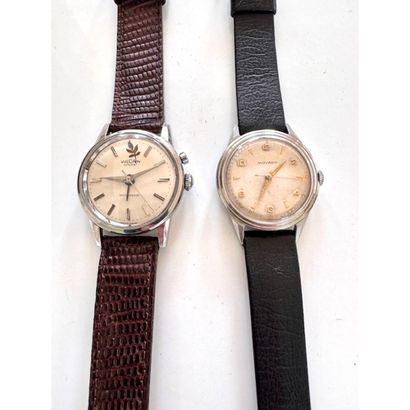 LOT OF 2 WATCHES. VULCAIN. Steel watch (34mm)...