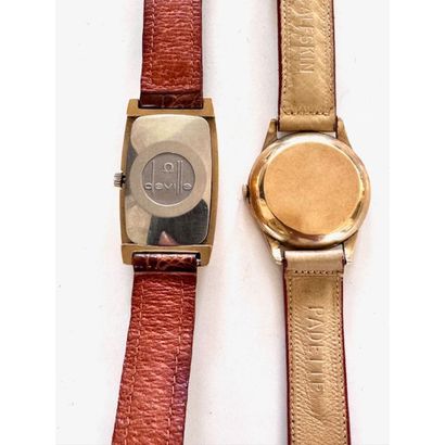 OMEGA DE VILLE. Rectangular watch in gilded...