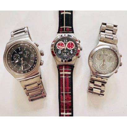SWATCH. 3 Swatch watches including a Chronographe...