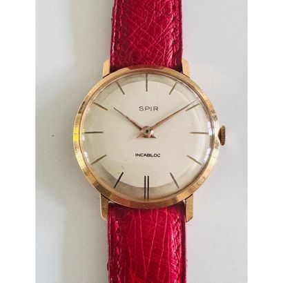 SPIR. (1960). Incabloc. Watch in yellow gold...