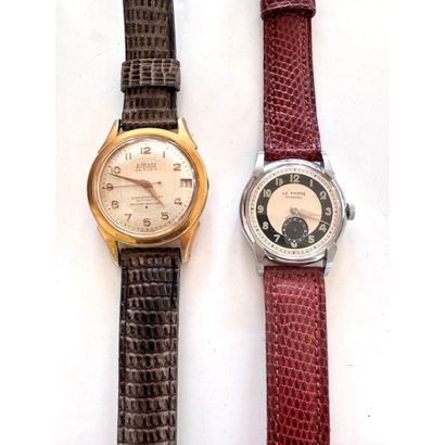 LE PHARE. 2 watches, one in gilt metal and...