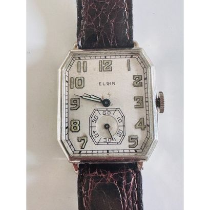 ELGIN. USA. ART DECO watch in WHITE 585°/°°...