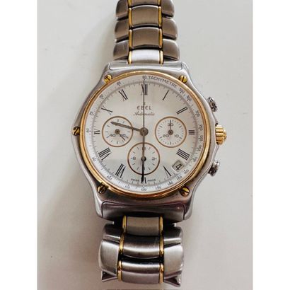 EBEL 1990. Watch in brushed steel and 750°/°°...