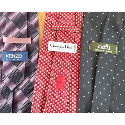 3 HERMES, DIOR and KENZO silk CRAVATES.