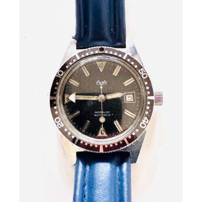 DVB. Incabloc automatic steel watch. Round...