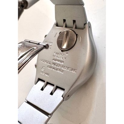 SWATCH. Irony chronograph watch in grey aluminum....