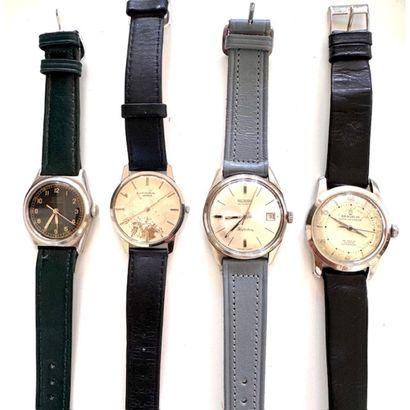 MISCELLANEOUS. Lot of 4 steel watches including...