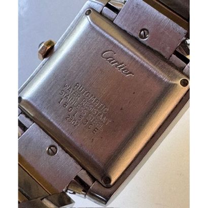CARTIER. Steel and gold 750°/°° Tank Française...
