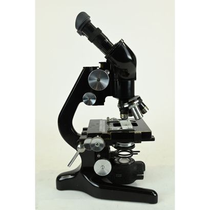OLD BACTIL BINOCULAR MICROSCOPE 4 LENSES...