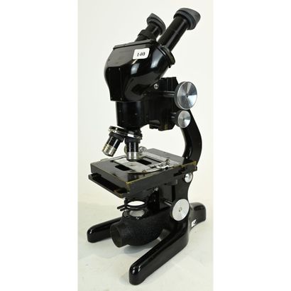 OLD BACTIL BINOCULAR MICROSCOPE 4 LENSES...
