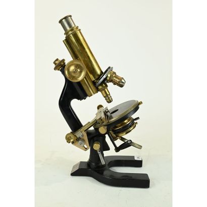 REICHERT MONOCULAR MICROSCOPE with 3 objectives....